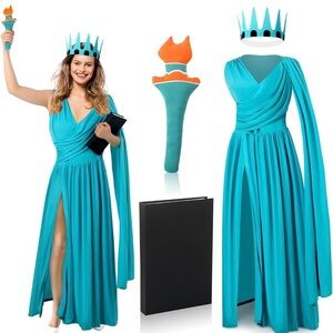 Statue of LibertyCostume Statue of Liberty Dress Crown Torch Headband & FakeBook